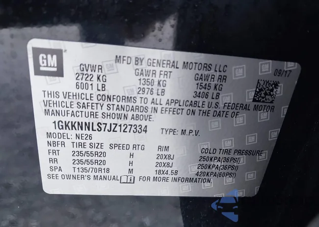 1GKKNNLS7JZ127334: 43395642