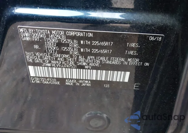 JTMWFREV9JJ747531: 43395687