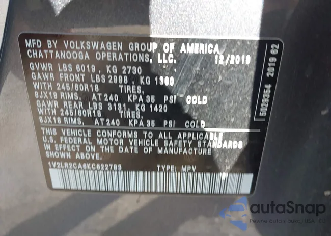 1V2LR2CA6KC622783: 43395706