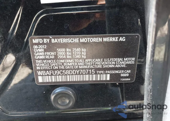 WBAFU9C58DDY70715: 43395865