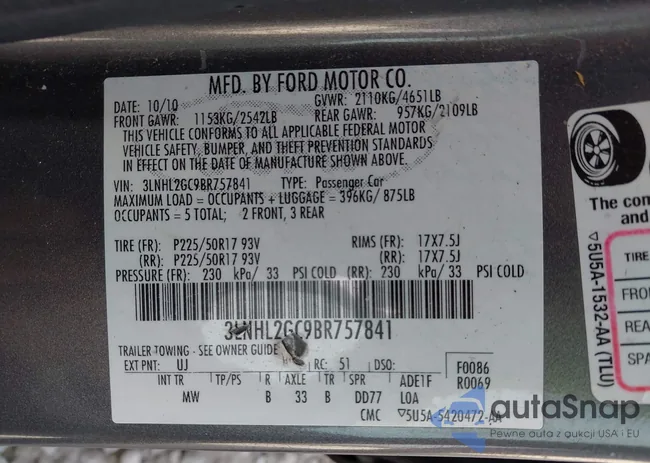 3LNHL2GC9BR757841: 43395911