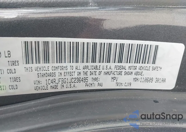 1C4RJFBG1JC236495: 43396020