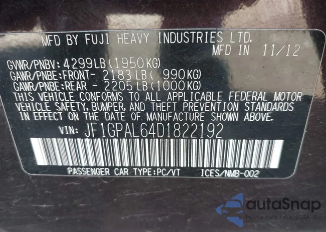 JF1GPAL64D1822192: 43396035