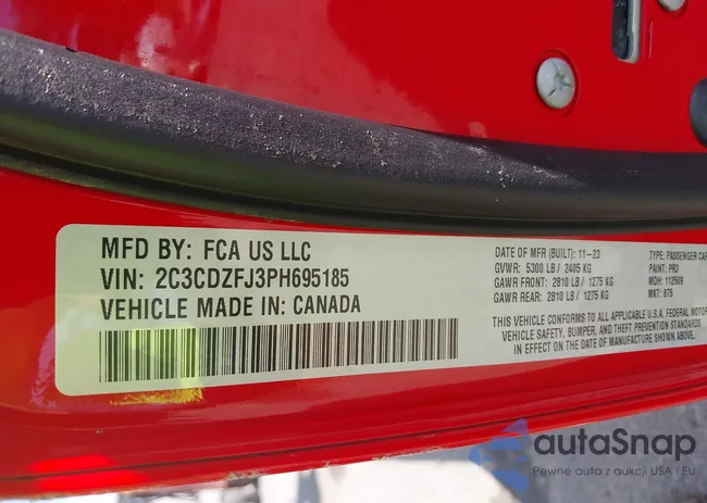 2C3CDZFJ3PH695185: 43396059