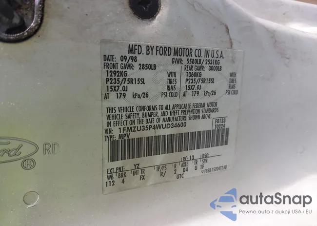 1FMZU35P4WUD34600: 43396104