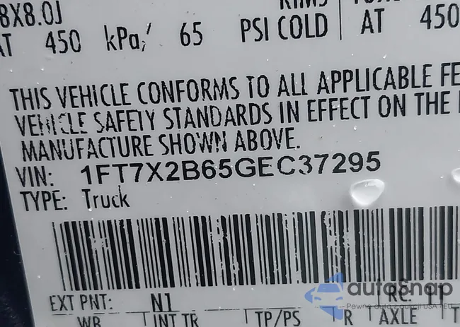 1FT7X2B65GEC37295: 43396181