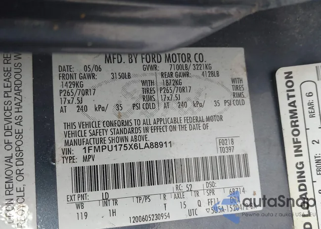 1FMPU175X6LA88911: 43396224