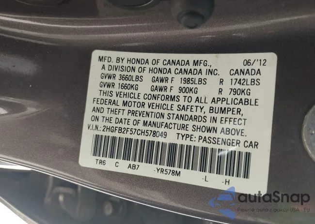 2HGFB2F57CH578049: 43395282