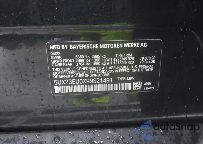 5UX23EU0XR9S21491: 43395293