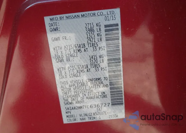 5N1AR2MM7FC636727: 43395427