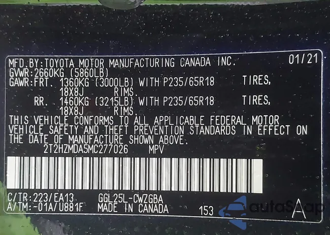 2T2HZMDA5MC277026: 43395431