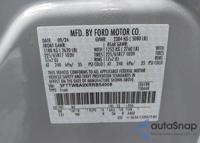 3FTTW8A9XRRB54008: 43395485