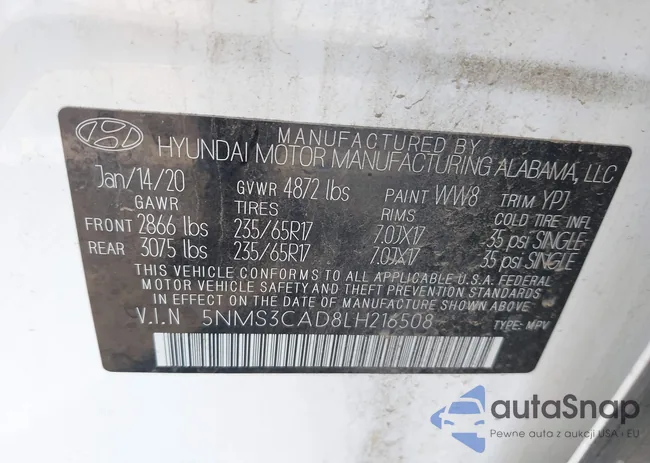 5NMS3CAD8LH216508: 43395487