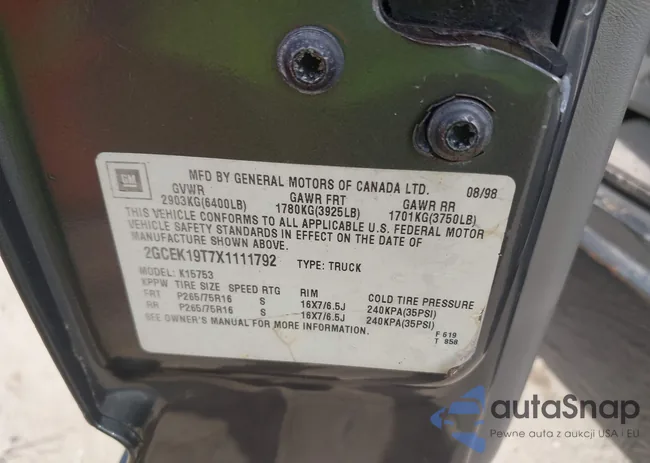 2GCEK19T7X1111792: 43395533