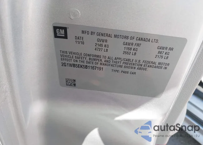 2G1WB5EK5B1167191: 43395572