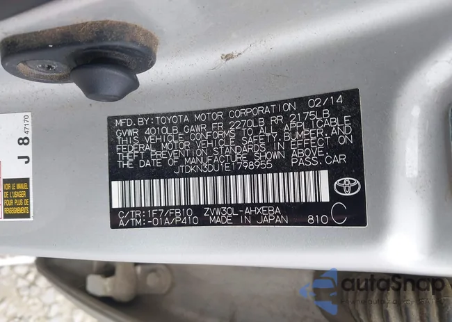 JTDKN3DU1E1798955: 43396660