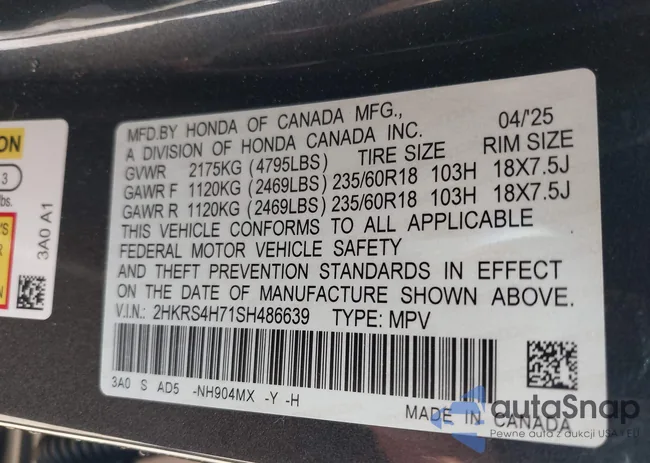 2HKRS4H71SH486639: 43396776