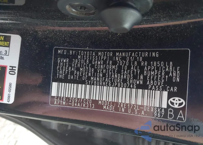 5YFBURHE6JP800746: 43396798