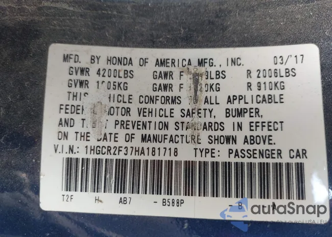 1HGCR2F37HA181718: 43396802