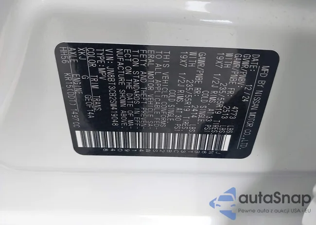 JN8BT3CB2SW419048: 43396879