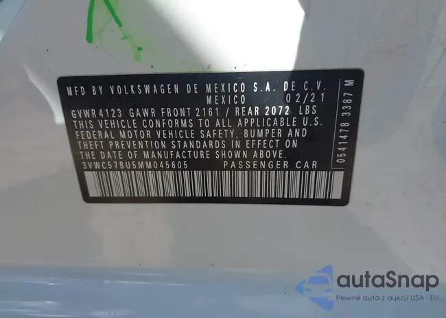 3VWC57BU5MM045605: 43396902