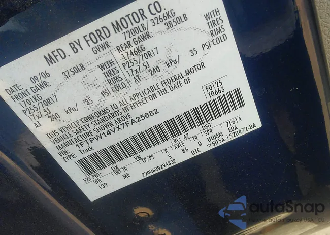 1FTPW14VX7FA25682: 43397013