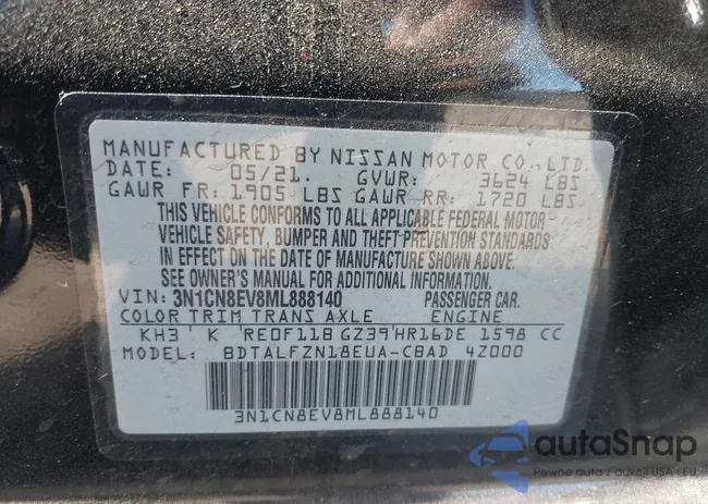 3N1CN8EV8ML888140: 43397026