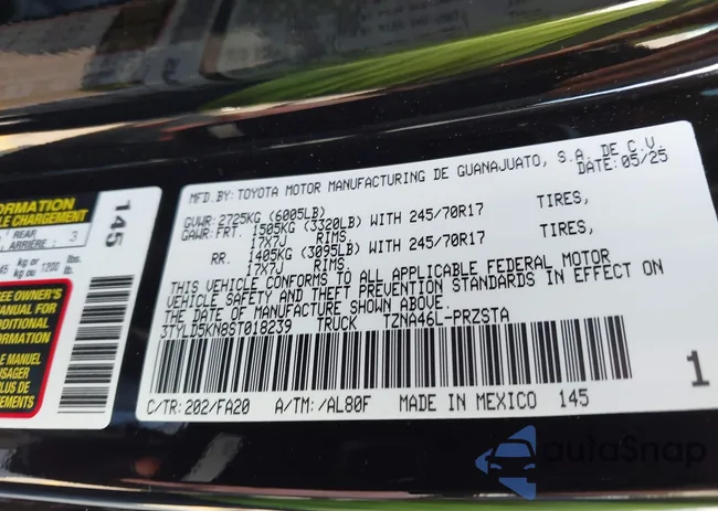 3TYLD5KN8ST018239: 43397101