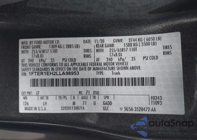 1FTER1EH2LLA98953: 43397118