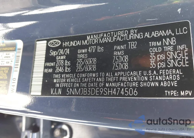 5NMJB3DE9SH474506: 43396338