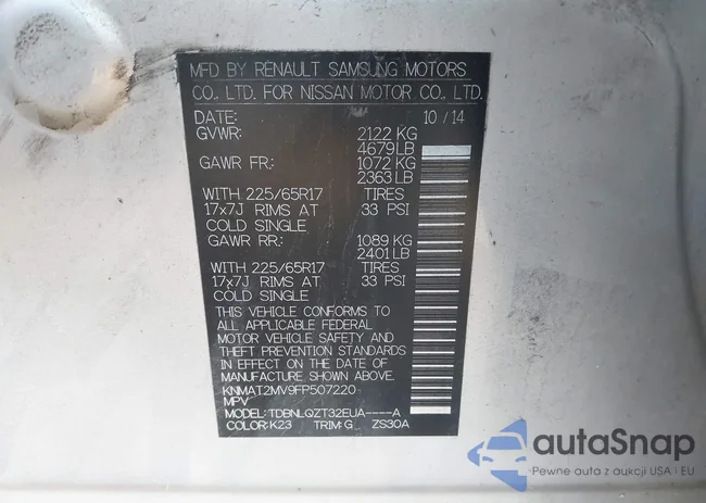 KNMAT2MV9FP507220: 43396352