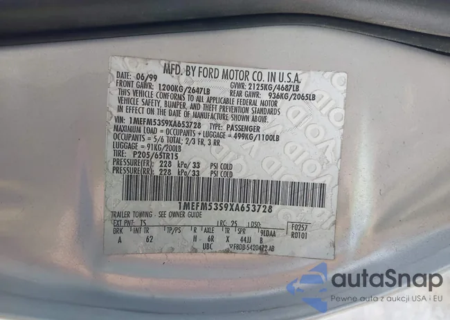 1MEFM53S9XA653728: 43396398