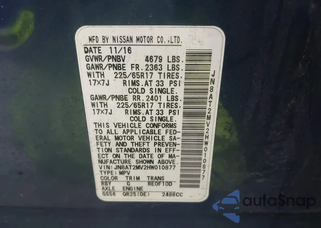 JN8AT2MV2HW010877: 43396487