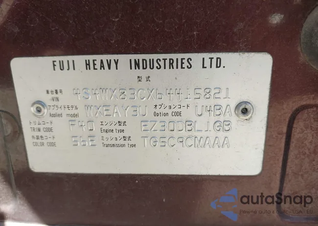 4S4WX83CX64415821: 43396489