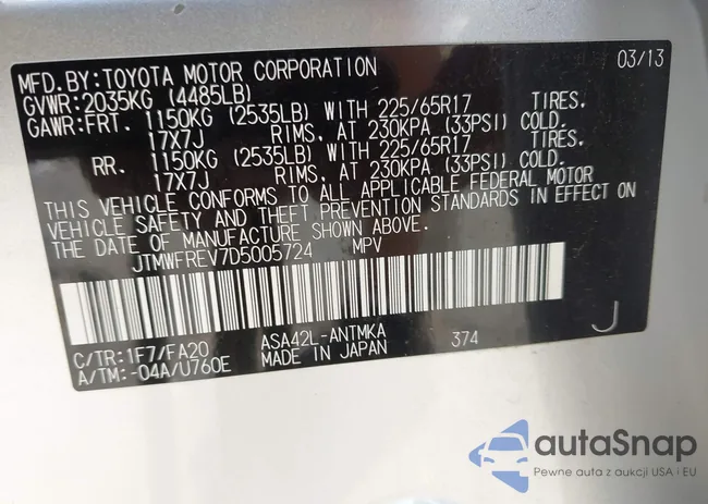 JTMWFREV7D5005724: 43396504