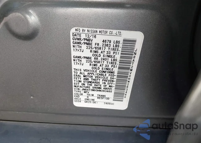 JN8AT2MV0HW263468: 43396538