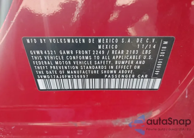 3VWD17AJ0FM256897: 43396597