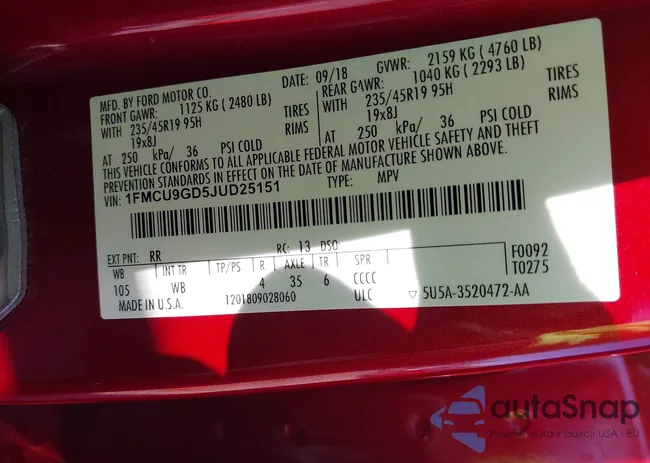 1FMCU9GD5JUD25151: 43397664