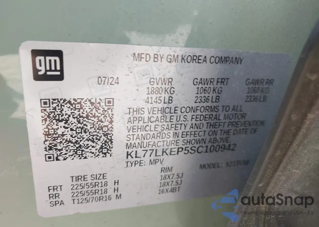 KL77LKEP5SC100942: 43397740