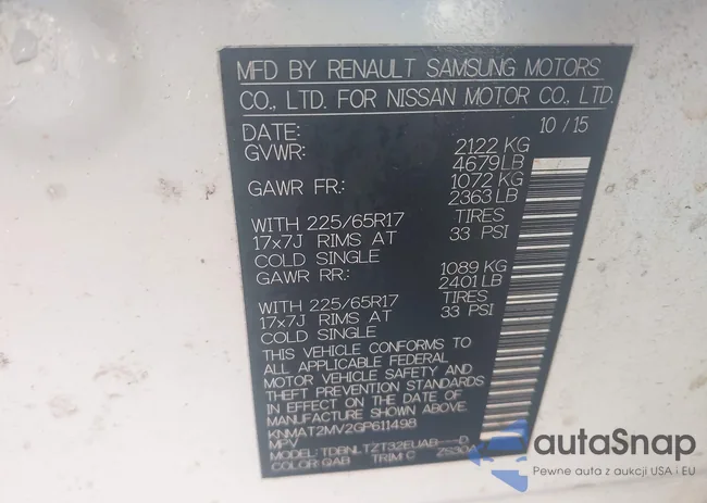 KNMAT2MV2GP611498: 43397823