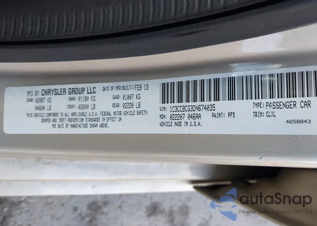 1C3CCBCG3DN674035: 43397872