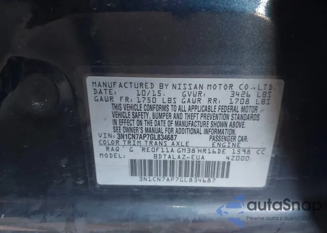 3N1CN7AP7GL834687: 43397878