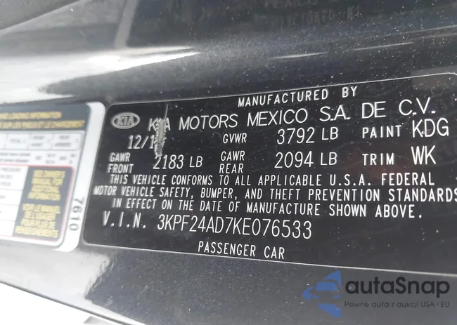 3KPF24AD7KE076533: 43397943