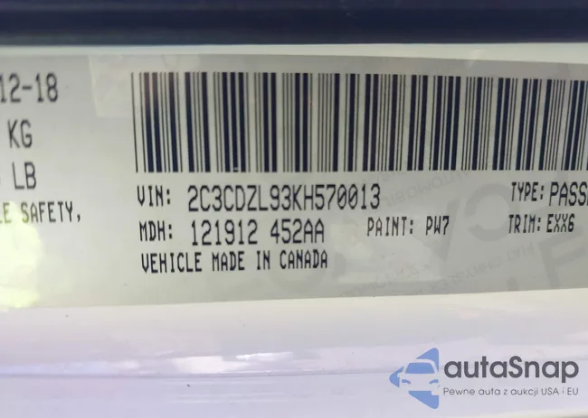 2C3CDZL93KH570013: 43397954