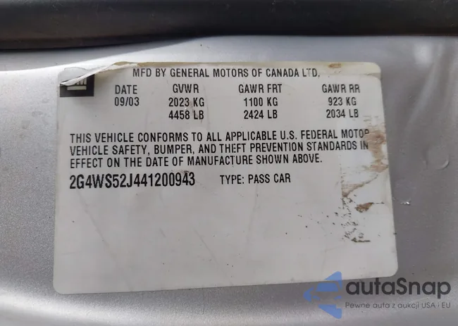 2G4WS52J441200943: 43398100