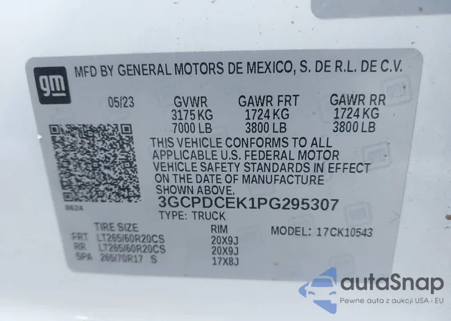 3GCPDCEK1PG295307: 43398211