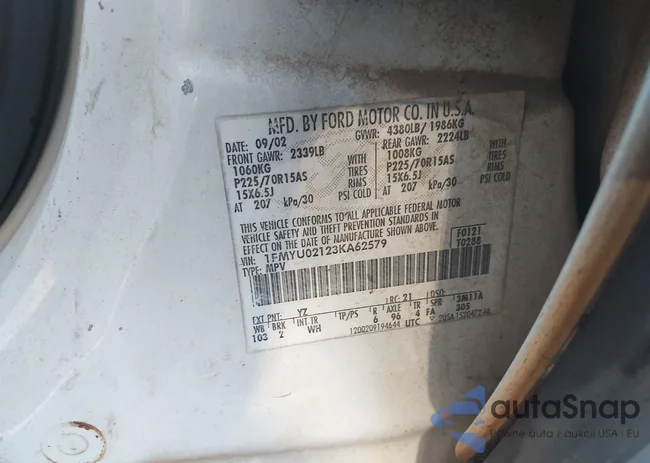 1FMYU02123KA62579: 43398213