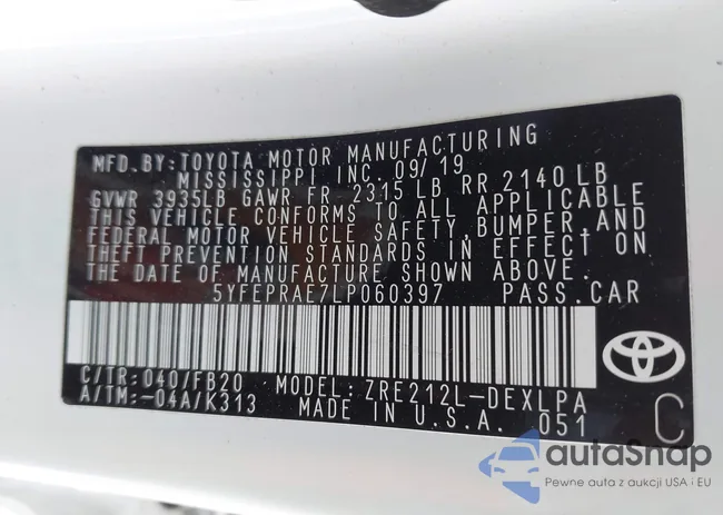 5YFEPRAE7LP060397: 43398221