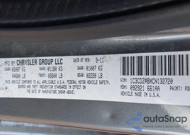 1C3CDZABXCN132720: 43397249