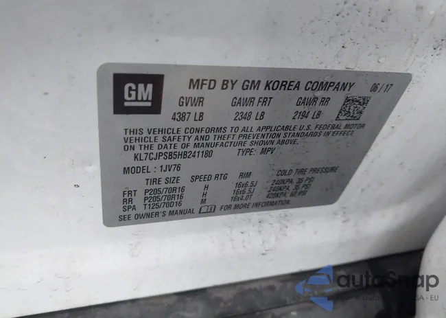 KL7CJPSB5HB241180: 43397300